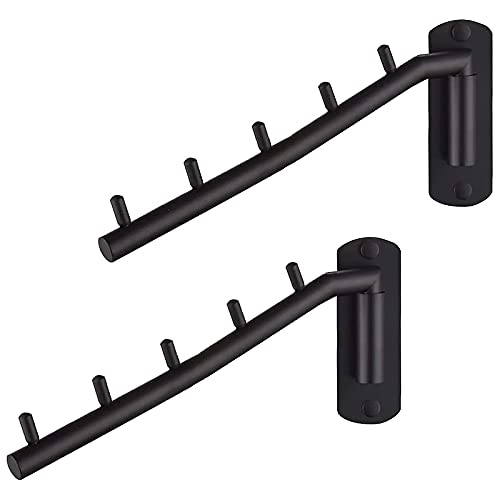 Veenewy 2 paquetes de perchas plegables negras Cover