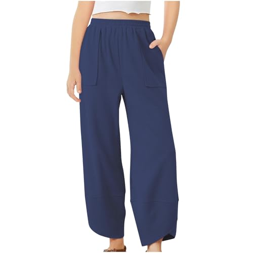 Toddler Boy Girl Pants Basic Summer Comfy Cotton Linen Pants Elastic Waist Harem Pants Beach Joggers