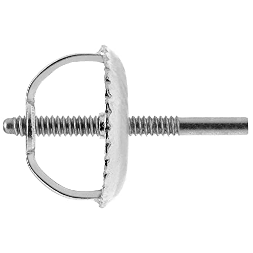Single Earring Back Replacement |14K Solid White Gold | Threaded Screw On Screw Off |Quality Die Struck | Post Size .032" | 1 Piece #TOP2