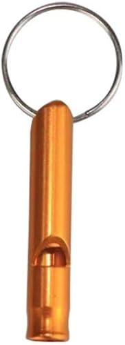 Silbato para perro, aleación de aluminio, 1 unidad, silbato de ayuda, color brillante, con llavero para exteriores, deportes, accesorios multiusos