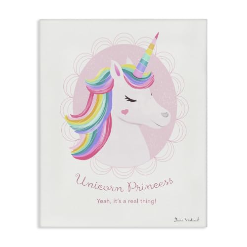 Stupell Industries Unicorn Princess Fantasy, 16 x 20 Inch Canvas Wall Art