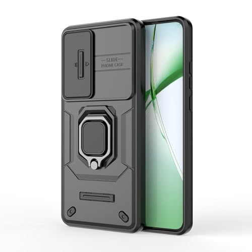 Image of TPU+PC Camshield Pro Case With Slide Camera Protection And Ring Stand Bumper Back Case Cover For OnePlus Nord CE4 (Black)