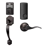 Tinewa Keyless Entry Door Lock Deadbolt with Handle, Front Door Handle Sets, Exterior Front Door Dea