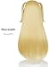MisaAmane Cosplay Wig Long Blonde Anime Ponytail Wigs with Bangs 27.5'' Light Golden Pigtails Gothic Wigs for Halloween Party Daily