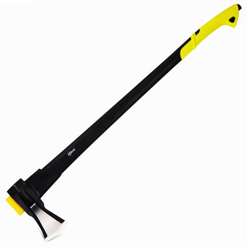 Xforst Hache Merlin SA2F, 93 cm – Tête 2 kg & Poids Total 3,1 kg – Manche en Fibre de Verre – Fixation brevetée tête-Manche – Idéal pour Le Bois de...