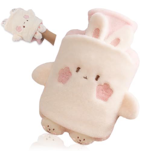 Lvjkes Wärmflasche, 1L Wärmflasche kinder mit bezug, Süß plüSch wärmflaschen tier, Zur Reinigung Abnehmbar, Explosionsgeschützt und...