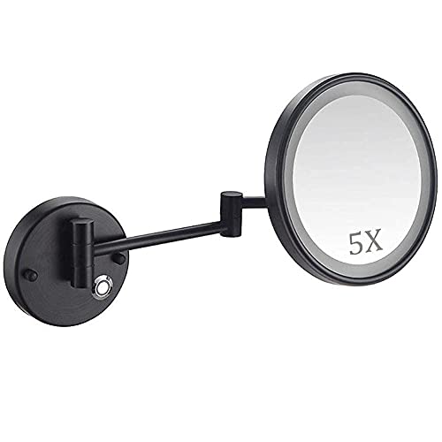 Miroir de maquillage éclairé par LED à installation dissimulée et chrome