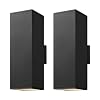 mirrea 18″ Modern Outdoor Porch Light in 2 Lights, Matte Black, 2 Pack
