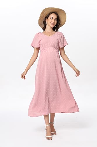 Image of Maternity Dress Women's Off Shoulder Split A Line Casual Maxi Dress Photography Dress for Babyshower