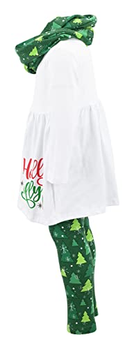 Image of Unique Baby Girls Kids Toddler 3pc Outfit Set Long Sleeve Lightweight Tunic Top Leggings and Scarf