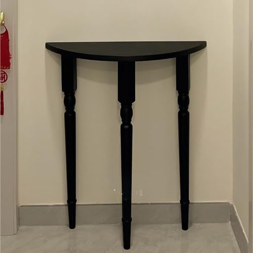 Mesa de entrada de madera maciza para ganar espacio con una consola estrecha de pasillo 8