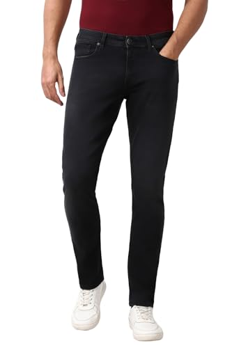 Image of Peter England Men's Slim Tapered Jeans | Denim Mid Wash | Casual Wear | Modern Fit