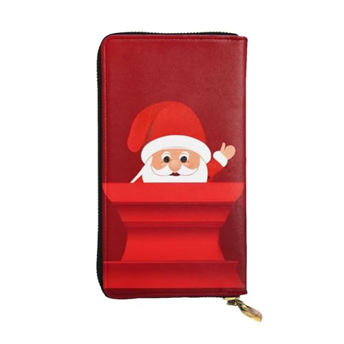 FGDFEPOXKL Stylish Cute Santa Claus Print Long Leather Wallet Purse With Zipper â€“ Coin Purse Clutch Bag, Credit Card Phone Wallet For Women And Men, Casual Travel Large Capacity