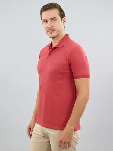 Image of Monte Carlo Mens Regular Fit Half Sleeve Solid Polo Neck T-Shirt (Pack of 1)