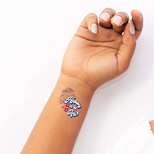 4Th Of July Temporary Tattoos | Pack Of 36 | Red White & Blue American Flag | Made In The Usa | Skin Safe | Removable #TOP5