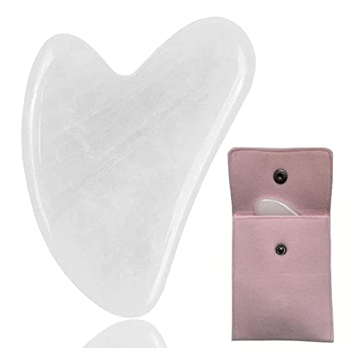 Gua Sha Stein Natürliches Herzform Gesichtsbehandlung Massagewerkzeug, Frauentag Geschenk Akupunktur Therapie Triggerpunkt Anti-Aging (Weiß) Cover