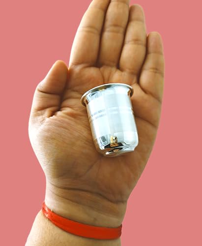 Image of Pure Silver Glass Tumbler for Baby Drinking Water & Pooja Rituals (10.00 Gram Weight)
