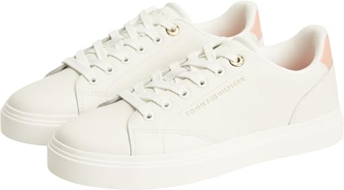 Tommy Hilfiger Damen Cupsole Sneaker Feminine aus Leder, Elfenbein (White/Porcelain Pink), 38 – Ansicht 5