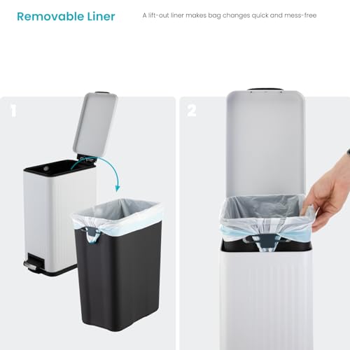Image of Home Zone Living 4 Gallon Kitchen Trash Can with Slim Fit Design