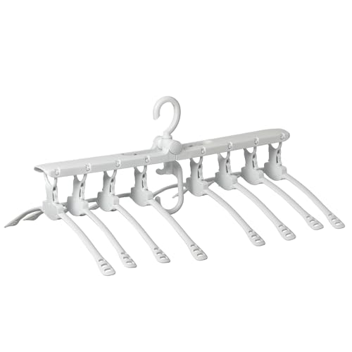Qualiware Space Saving Hangers for Closet Organiser Shirts Non Slip Hangers Rack Rotatable Hook Storage Clothes Wardrobe, Bedroom Folding Hangers for Coat, Closets Clothing