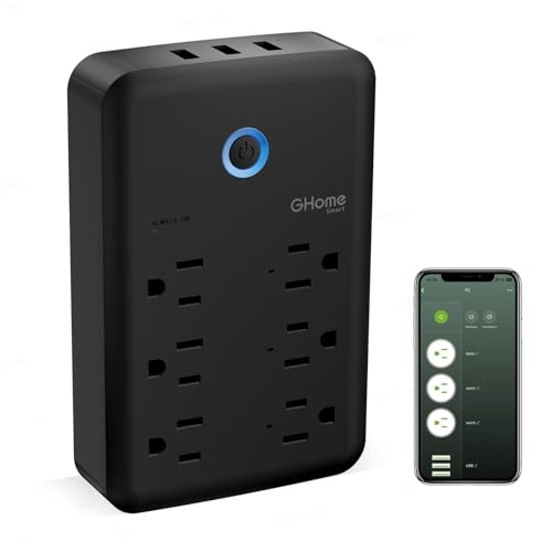 GHome Smart Power Strip, 1800W/15A High Power Devices Support Surge Protector Extension Cord, 9 in...