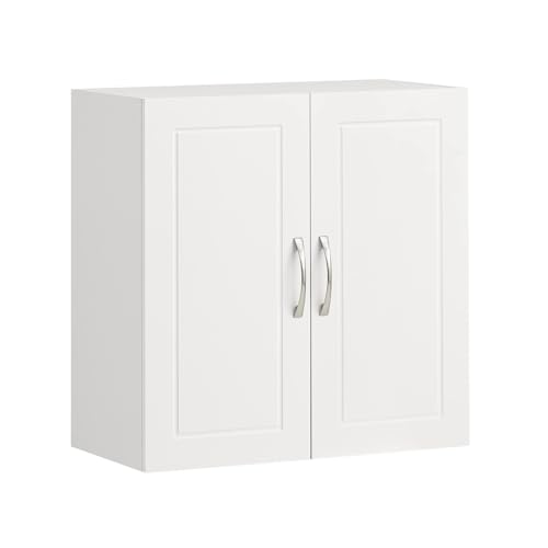 SoBuy Meuble Haut Salle de Bain Rangement Suspendu Armoire Murale avec Étagère Réglable et Porte Pharmacie Mural Compact pour Salle de Bain, WC ou Cuisine...