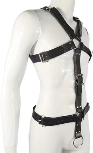 PU Leather Harness For Men Adjustable Buckle Body Chest Garter Belt Cosplay Nightclub Sexy Punk Belt Clubwear3