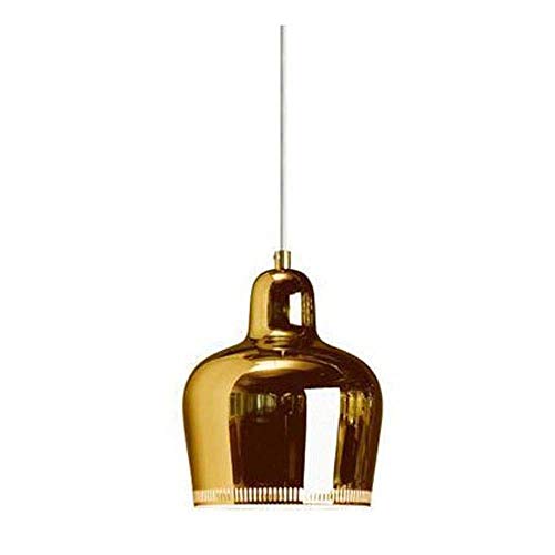Lustre LED cloche dorée durable de 18x25cm style scandinave