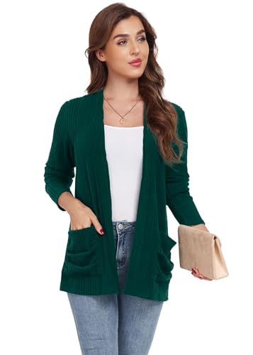 Image of GRECERELLE Womens Long Sleeve Lightweight Open Front V-Neck Casual Cardigan Sweaters Outerwear with Pockets 2025, S-2XL