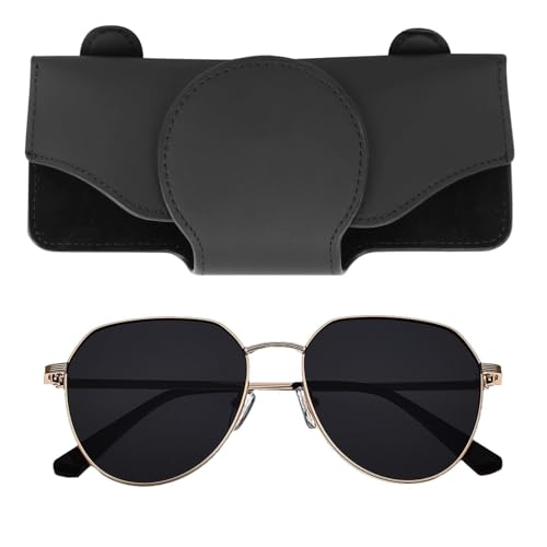 HECHKJ étui à Lunettes de Soleil en Cuir, Support Lunette Voiture, Porte Lunettes pour Voiture, pour Ranger Les Lunettes de Soleil, Les Lunettes de...