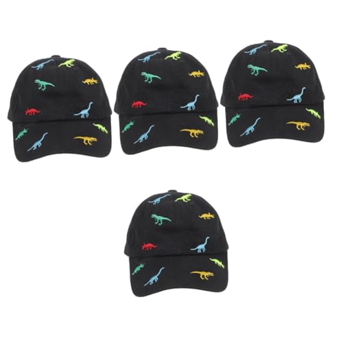Chapeau de soleil pour les tout-petits BESPORTBLE en coton noir, lot de 4 pièces
