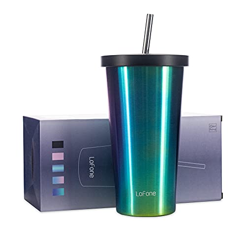 Vaso con popote de acero inoxidable de 17 onzas, 500 ml, taza térmica de viaje de doble pared, taza de café de acero… - Imagen 5