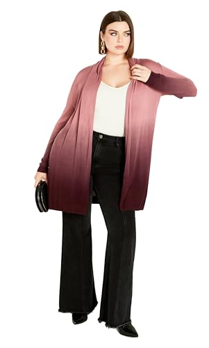 Image of Avenue Women's Plus Size Mina Dip Dye Cardigan