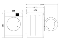 Bauknecht WM BB 814 A Waschmaschine Frontlader / 8kg / EEK A/Kurz 30 / Kurz 45 / Kraftvolle Fleckenentfernung/Anti-Allergie-Programm/Wolleprogramm/Schwarz/Langlebiger Inverter-Motor – Ansicht 6