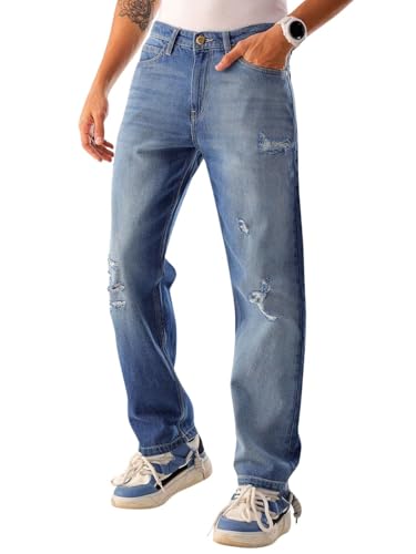Image of The Indian Garage Co Men Vintage Straight Fit Solid Mid-Rise Jeans