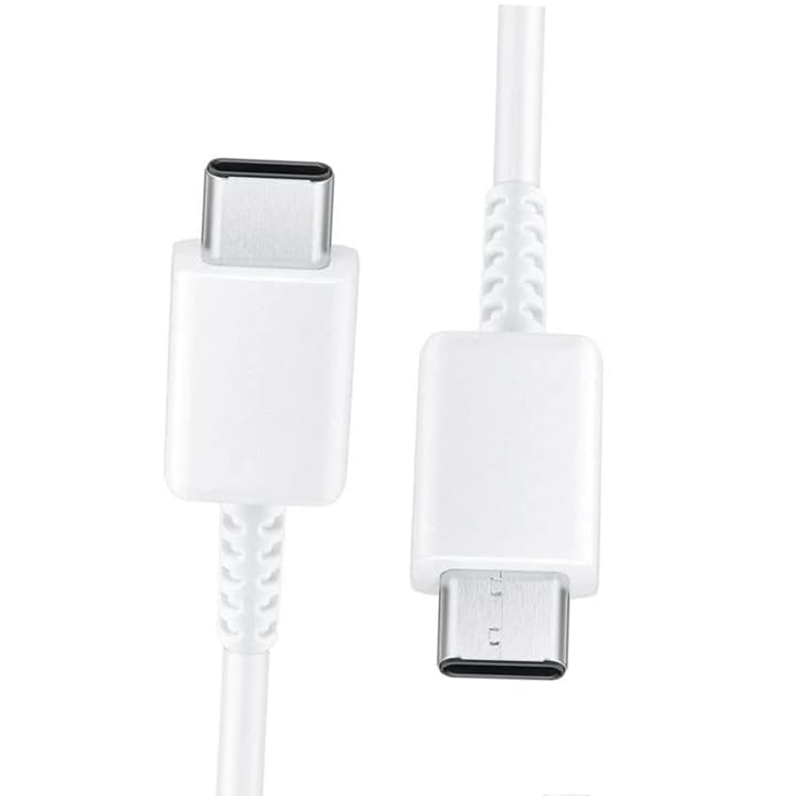 Image of The Black Store 25W Cable Type C to C Compatible With S21|S21+|S21 Ultra|S20|S20+|S20 Ultra|Note 20|Note 20 Ultra|Note 10|Note10+ (Only Cable-White) (83S0001496)