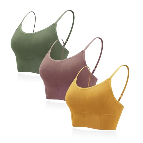 Image of Kaththai Women Cotton Padded Wire-Free Sports Bra with Adjustable Straps Soft Padded Push-Up Bra for Yoga, Fitness (Free Size Bra Fit Up to 28,30,32,34)