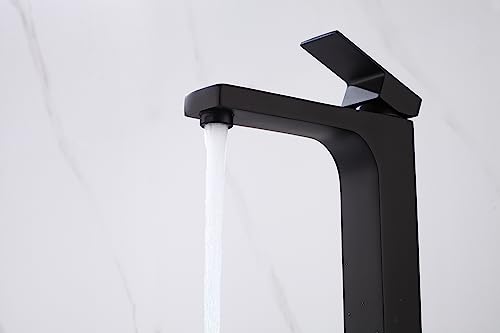 Torneira Monocomando Preto Quadrada Banheiro Lavabo Bica Alta Luxo Inovartte IN23
