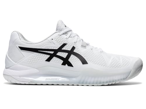 ASICS Men's Gel-Resolution 8 Tennis Shoes, 10, White/Black