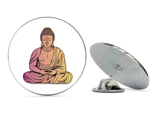 Sitting Buddha Metal 0.75" Lapel Hat Pin Tie Tack Pinback2