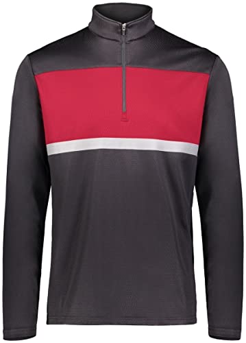 Holloway Sportswear Prism Bold 1/4 Zip Pullover XL Black/Scarlet3