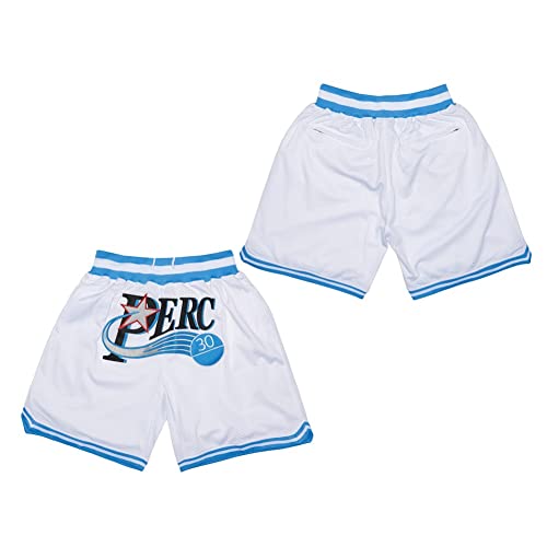 PERC30 Men's #30 Perc O'Cet Basketball Shorts Stitched S-XXL(White, XL)
