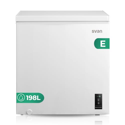 Svan Congelador Horizontal Blanco SCH2003EDC. Capacidad 198 Litros, Dual Cooling, 1 Cesta, Bajo Nivel Sonoro, Eficiencia Energética Clase E