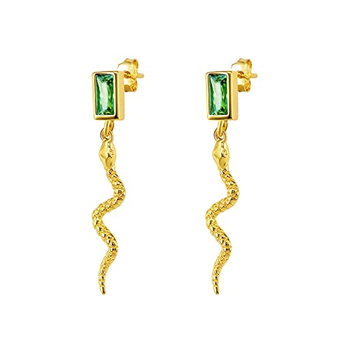Petites boucles d'oreilles serpent en argent sterling avec zircone cubique pour femme