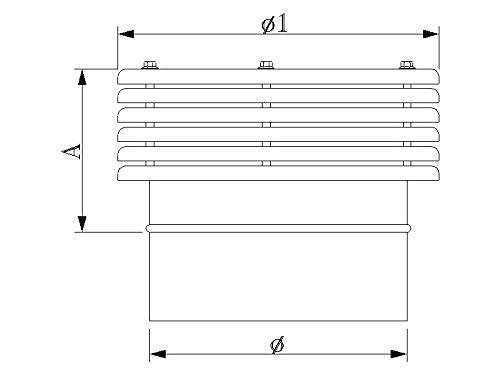 Comignolo lamellare per canna fumaria inox