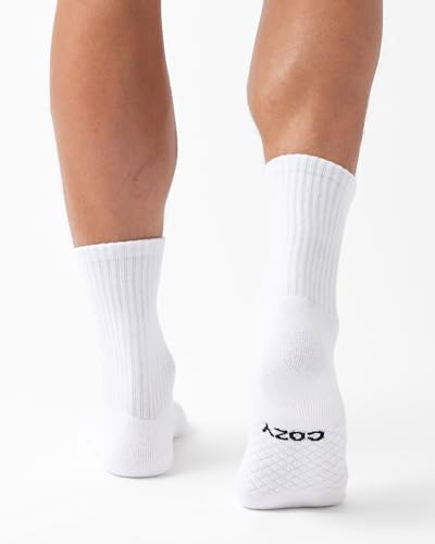 Cozy Earth Essential Calf Socks for Women and Men – Soft Mercerized Cotton Crew Socks 2-Pack Set – Heel & Arch Support2