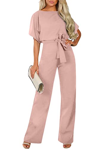 HAPPY SAILED Damen Langarm O-Ausschnitt Elegant Lang Jumpsuit Overall...