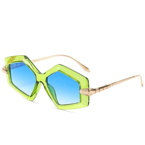 Metal Alloy Irregular Leg Sunglasses Ladies Women Fashion Geometry Polygon Eyeglasses Uv400