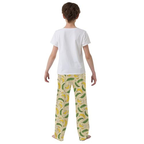 ZZXXB Banana Tree Boys Long Pants Soft Trousers Elastic Waist Kids Lounge Bottoms with Pockets S-XL3