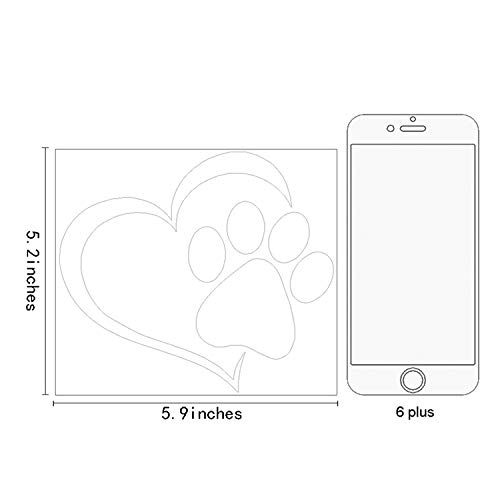 Hungmieh Pet Dog Paw Puppy Print Love Heart Vinyl Decal Stickers For Cars Trucks Windows Walls Laptops (5.9X5.2) (Holographic Silver) #TOP4